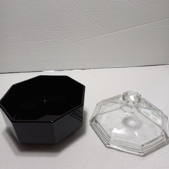 Black ARCOROC Candy Dish / Clear Glass Lid - Picture 5 of 8